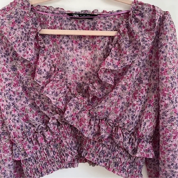 Zara Floral Ruffled Blouse - Picture 3 of 6